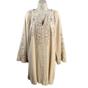 Banana Republic Tunic Dress Womens Small Embroidered Boho Chic Cottage Resort